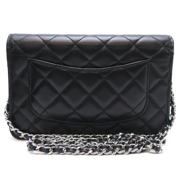 fdh82423 2 Chanel Matelasse Chain Wallet Lambskin Shoulder Bag Black