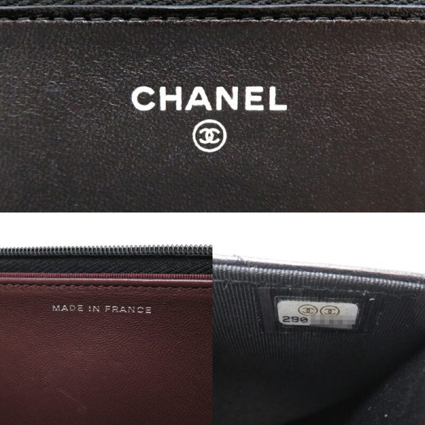 fdh82423 7 Chanel Matelasse Chain Wallet Lambskin Shoulder Bag Black