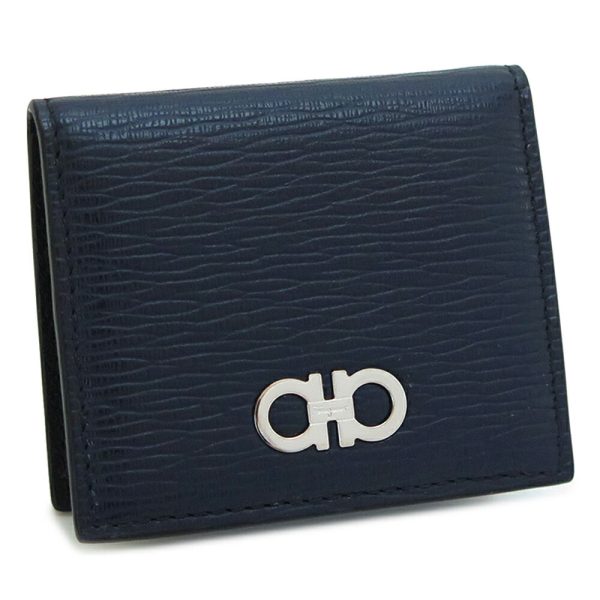 ferragamocoincase Ferragamo Gancini Bicolor Coin Case Blue Black