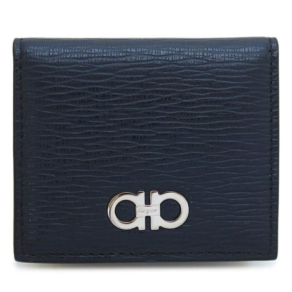 ferragamocoincase 1 Ferragamo Gancini Bicolor Coin Case Blue Black