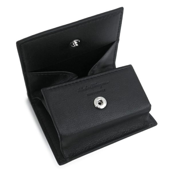 ferragamocoincase 4 Ferragamo Gancini Bicolor Coin Case Blue Black