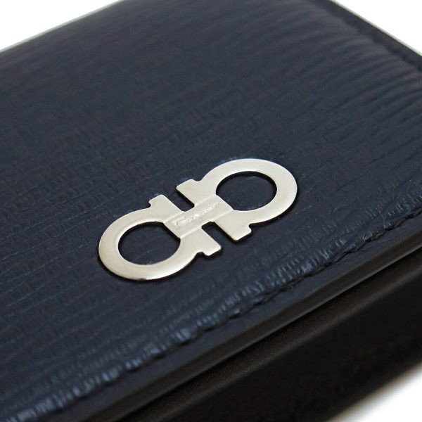 ferragamocoincase 6 Ferragamo Gancini Bicolor Coin Case Blue Black