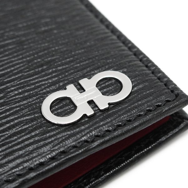 ferragamowallet 5 Ferragamo Double Gancini Wallet Black Red