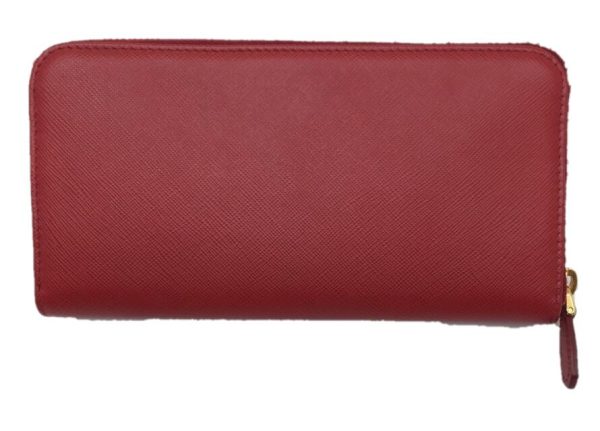 fjofajaojfiojfa PRADA Round Zipper Long Wallet Red