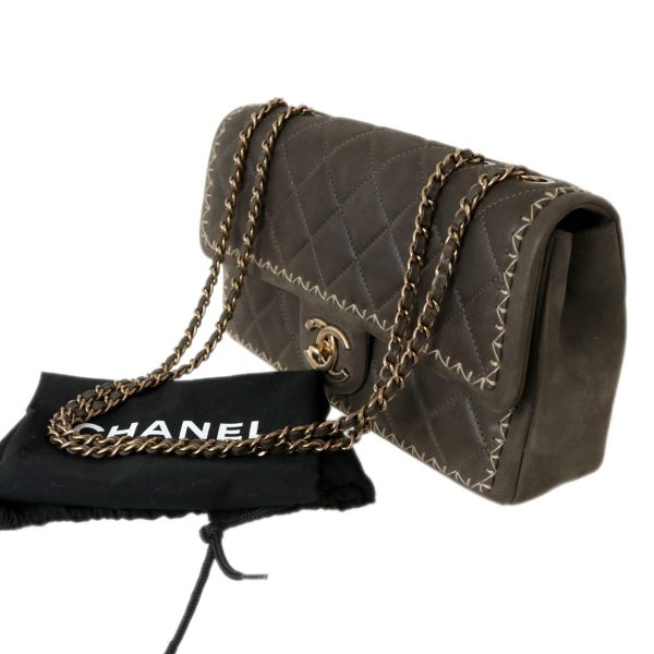 fs211223ed03 Chanel Double Chain Shoulder Bag Lambskin Black