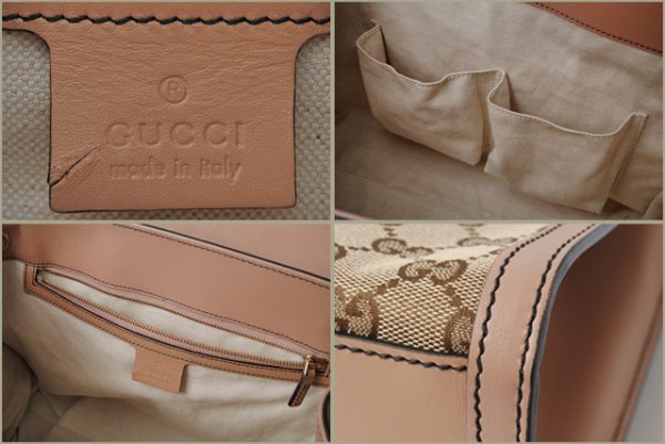 g 0095 15 5 Gucci Shoulder Bag Emily Tassel Horsebit Beige Pink