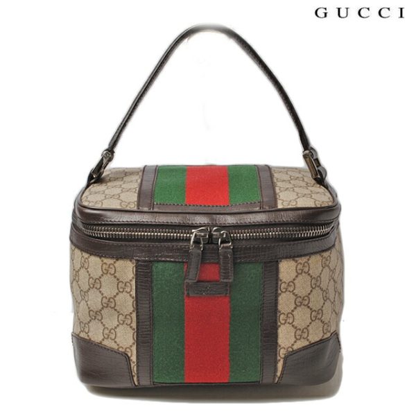 g 0097 15 1 Gucci Vanity Bag GG Beige Green Red