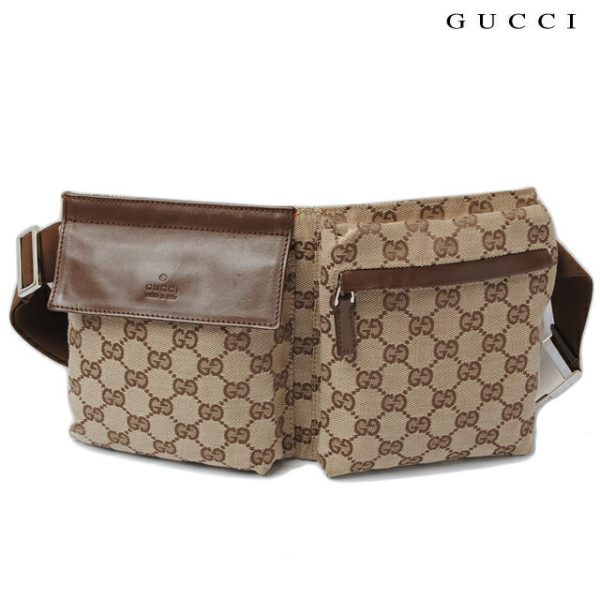 g 0102 15 1 Gucci Waist Pouch GG Brown Beige