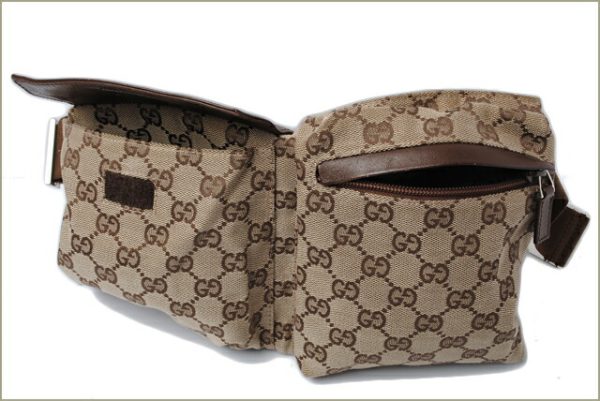 g 0102 15 3 Gucci Waist Pouch GG Brown Beige