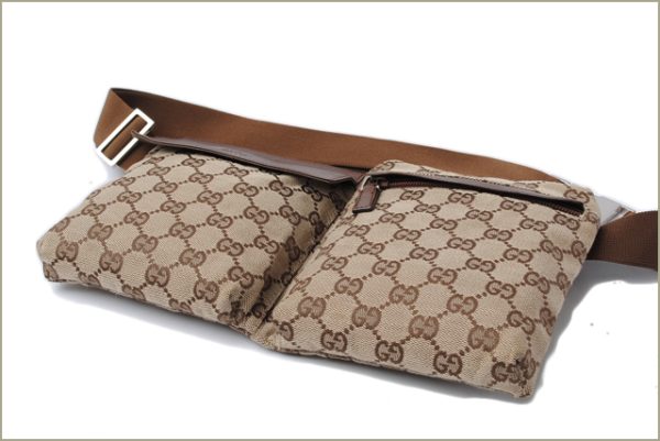 g 0102 15 5 Gucci Waist Pouch GG Brown Beige