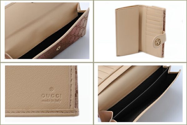 g 136 3 Gucci Long Wallet Studded GG Gradation Beige