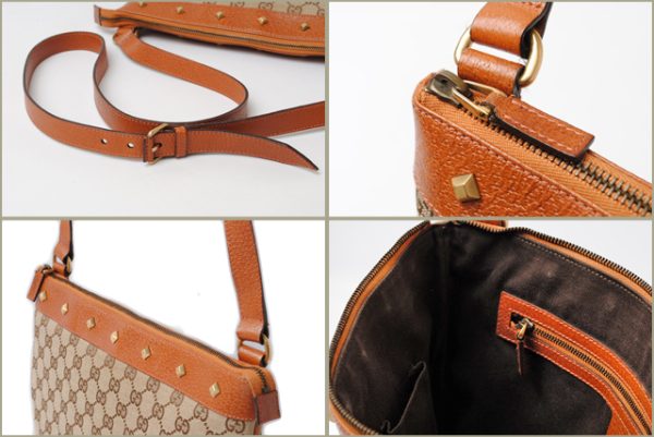 g 16 001 3 Gucci Shoulder Bag GG Messenger Brown Beige