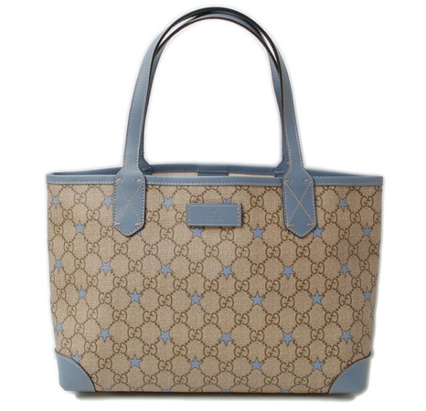 g 16 058 1 Gucci Tote Bag GG Supreme Star Brown Beige Blue