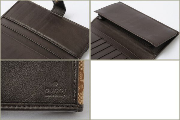 g 17 006 5 Gucci Wallet Double Hook GG Beige Brown