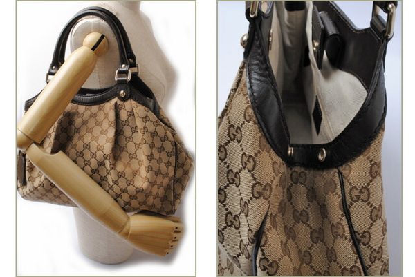 g 17 007 2 Gucci Tote Bag Sukey GG Brown Beige