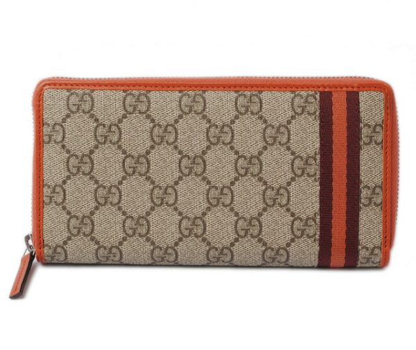 g 17 014 1 Gucci Long Wallet Zippy GG Beige Coral