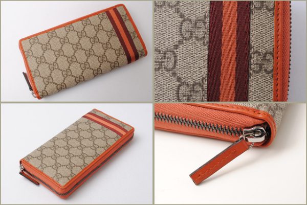 g 17 014 4 Gucci Long Wallet Zippy GG Beige Coral