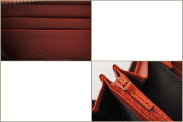 g 17 014 5 Gucci Wallet Zippy GG Plus Beige Coral Orange Bordeaux