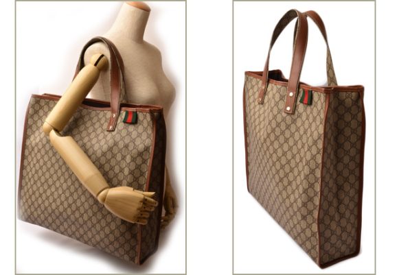 g 17 036 2 Gucci Tote Bag GG Plus Brown