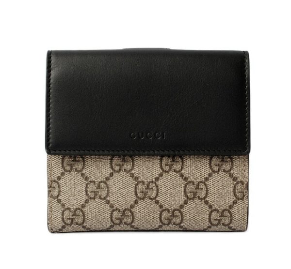 g 18 002 1 Gucci Wallet Double Hook GG Beige Brown Black