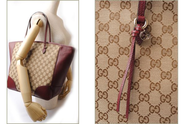 g 18 013 2 Gucci Tote Bag GG Brown Red