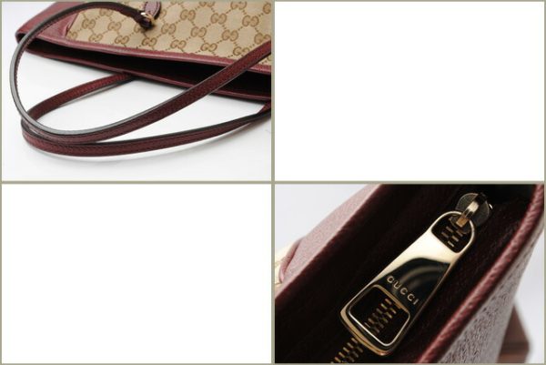 g 18 013 8 Gucci Tote Bag GG Brown Red