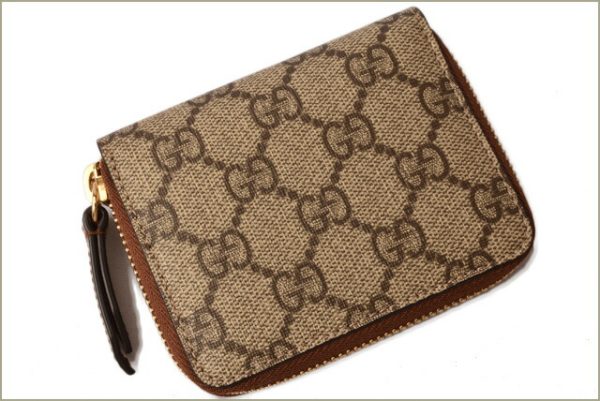 g 18 026 3 Gucci Coin Case GG Supreme Brown Beige