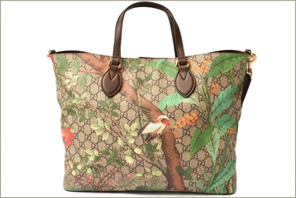 g 18 031 3 Gucci Tote Bag Tian GG Pattern Brown Beige