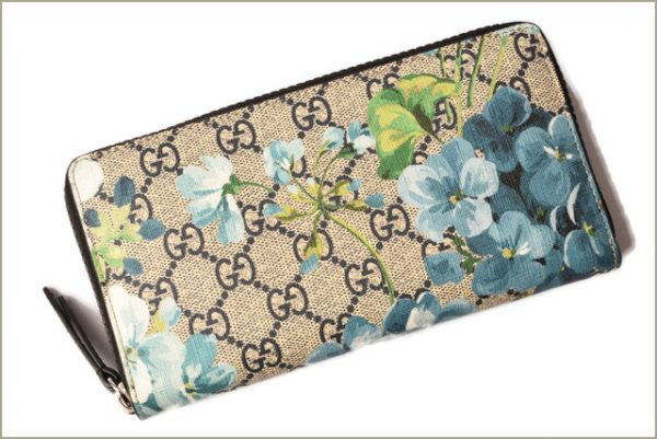 g 18 034 2 Gucci Wallet GG Blooms Blue Beige