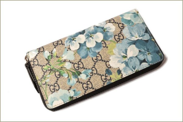 g 18 034 3 Gucci Wallet GG Blooms Blue Beige