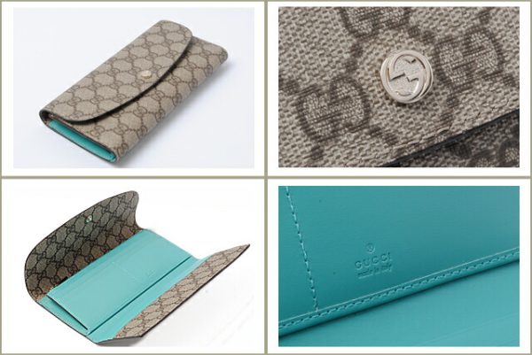 g 185 2 Gucci Long Wallet GG Plus Beige Brown Turquoise