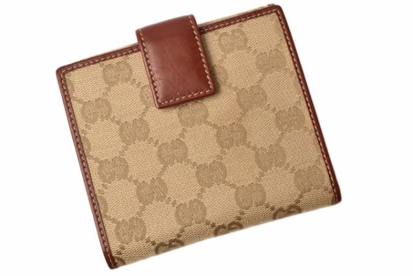 g 19 008 3 Gucci Wallet Double Hook GG Beige Khaki Red