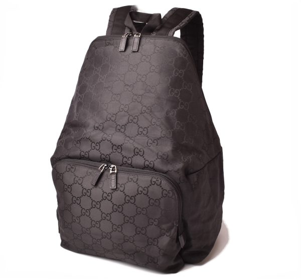 g 19 011 1 Gucci Backpack GG Nylon Black