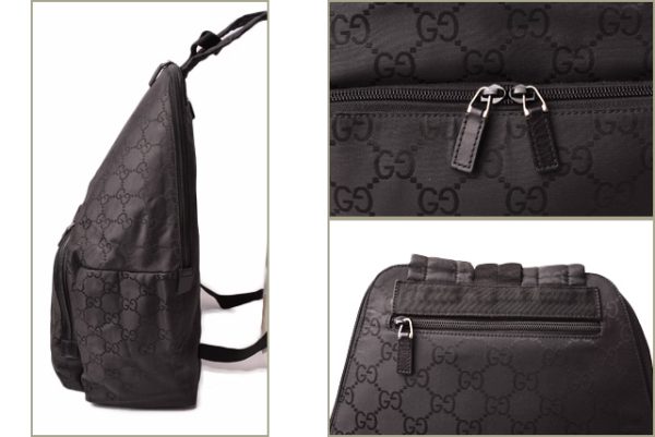 g 19 011 3 Gucci Backpack GG Nylon Black