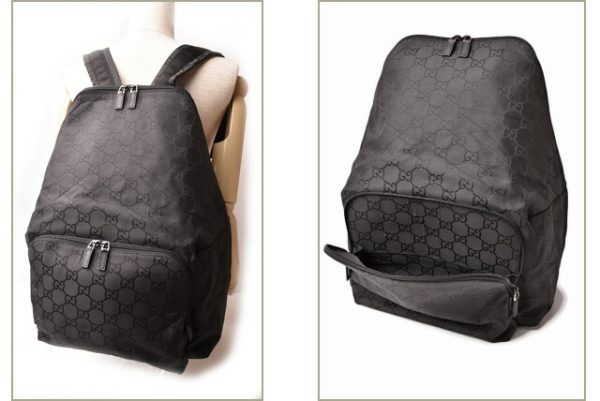 g 19 011 5 Gucci Backpack GG Nylon Black