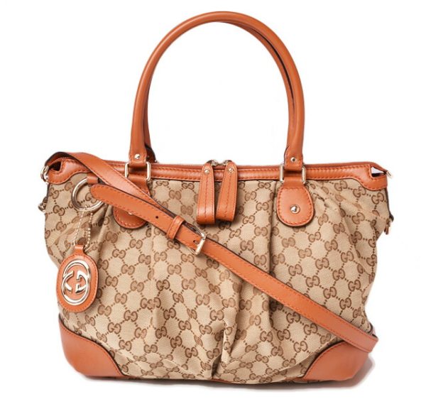 g 19 012 1 Gucci Tote Bag GG Brown Beige Brown