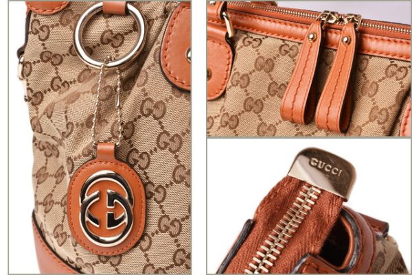 g 19 012 3 Gucci Tote Bag GG Brown Beige Brown