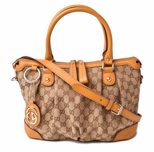 g 19 039 1 Gucci Tote Bag Sookie GG Brown Camel