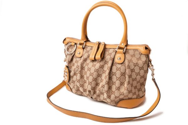 g 19 039 7 Gucci Tote Bag Sookie GG Brown Camel