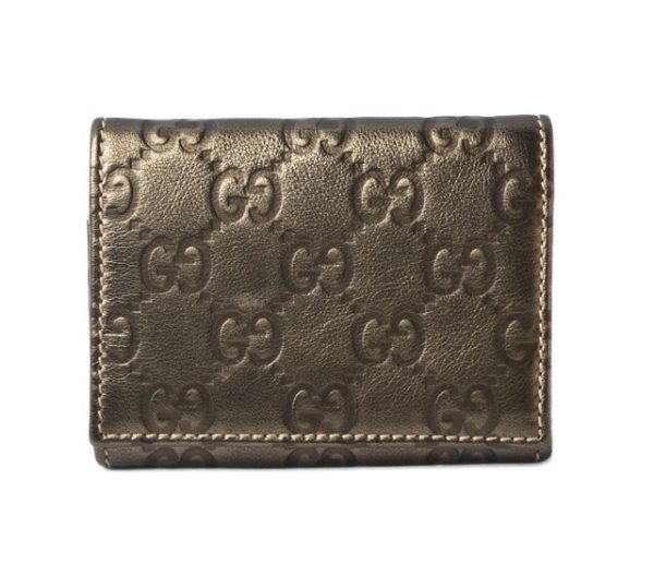 g 19 051 1 Gucci Coin Case Guccisima Metallic Khaki