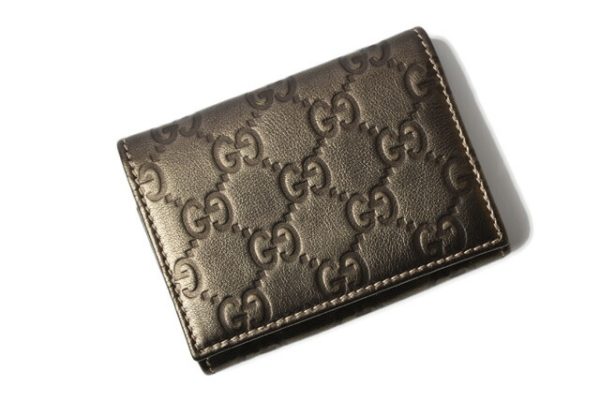 g 19 051 2 Gucci Coin Case Guccisima Metallic Khaki