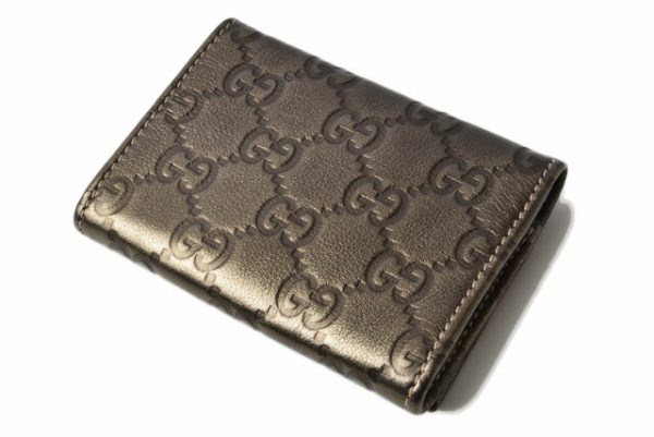 g 19 051 3 Gucci Coin Case Guccisima Metallic Khaki