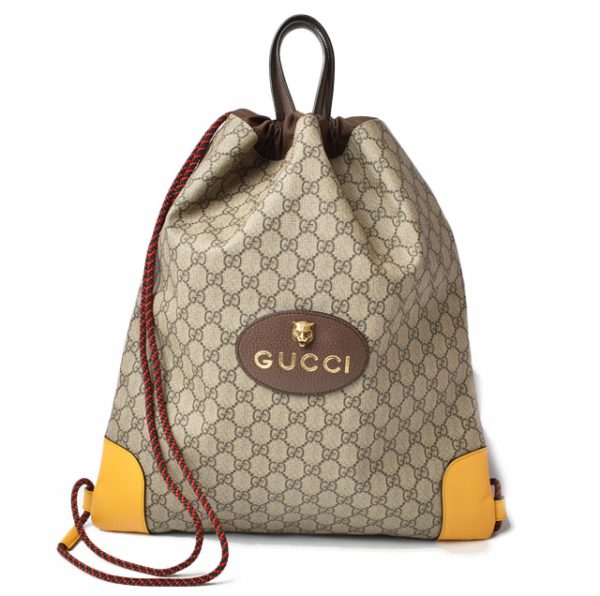 g 19 053 1 Gucci Backpack Tiger GG Supreme Brown Beige