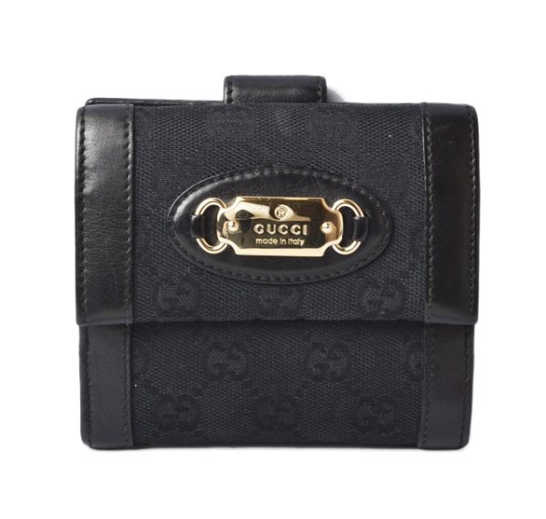 g 20 0913 1 Gucci Wallet Double Hook GG Black