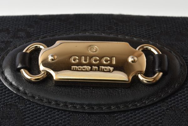 g 20 0913 4 Gucci Wallet Double Hook GG Black