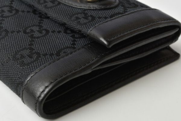 g 20 0913 5 Gucci Wallet Double Hook GG Black