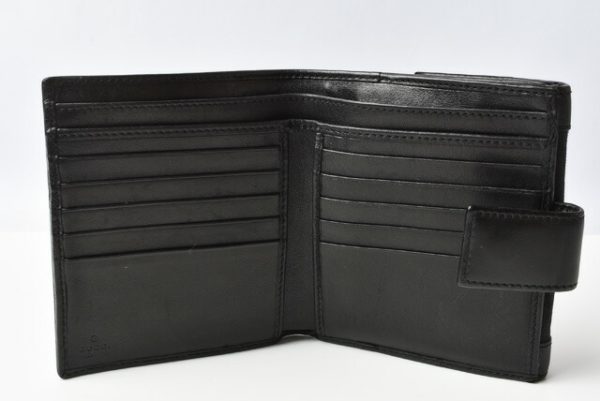 g 20 0913 9 Gucci Wallet Double Hook GG Black