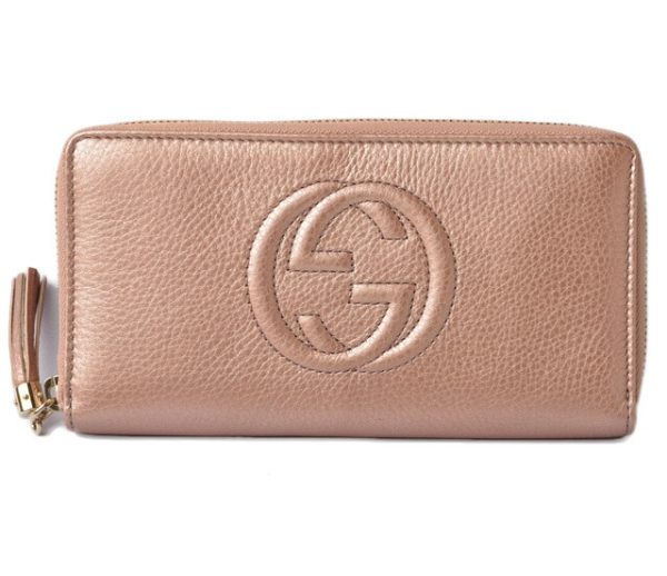 g 201005 18 1 Gucci Wallet Soho Interlocking G Metallic Pink