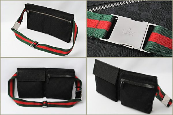 g 696 2 Gucci Waist Pouch GG Black