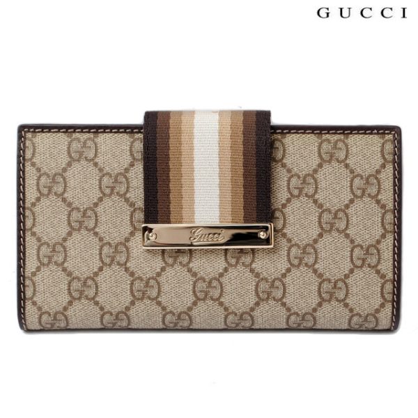 g 842 1 Gucci Long Wallet GG Plus Beige Brown